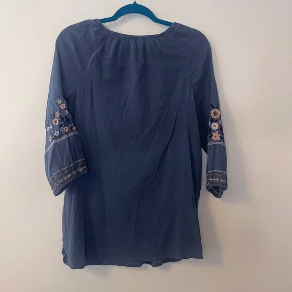 J. Jill Wildflower Embroidered 3/4 Sleeves Oversized Top Size S - Picture 3 of 8